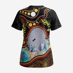Australia Possum Scrub Top Aboriginal Art Mix Aussie Opal - Aussie Hoodie