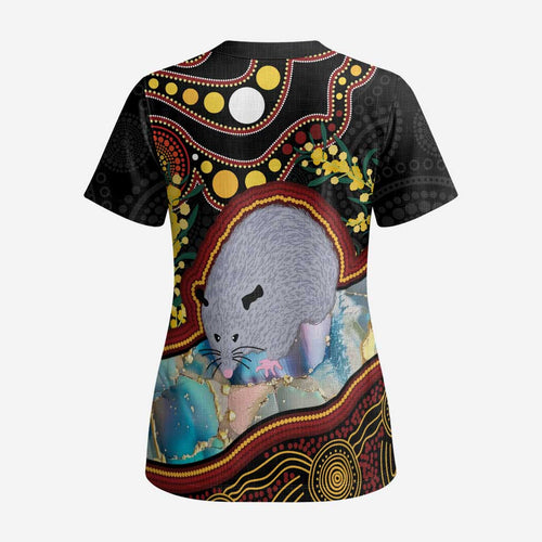 Australia Possum Scrub Top Aboriginal Art Mix Aussie Opal - Aussie Hoodie