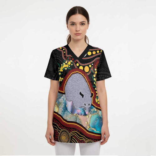 Australia Possum Scrub Top Aboriginal Art Mix Aussie Opal - Aussie Hoodie
