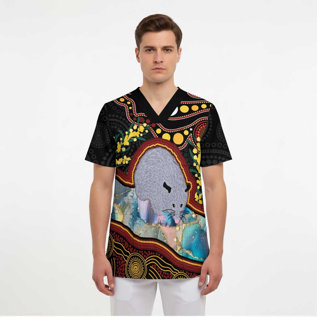 Australia Possum Scrub Top Aboriginal Art Mix Aussie Opal - Aussie Hoodie