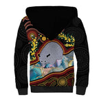 Australia Possum Sherpa Hoodie Aboriginal Art Mix Aussie Opal