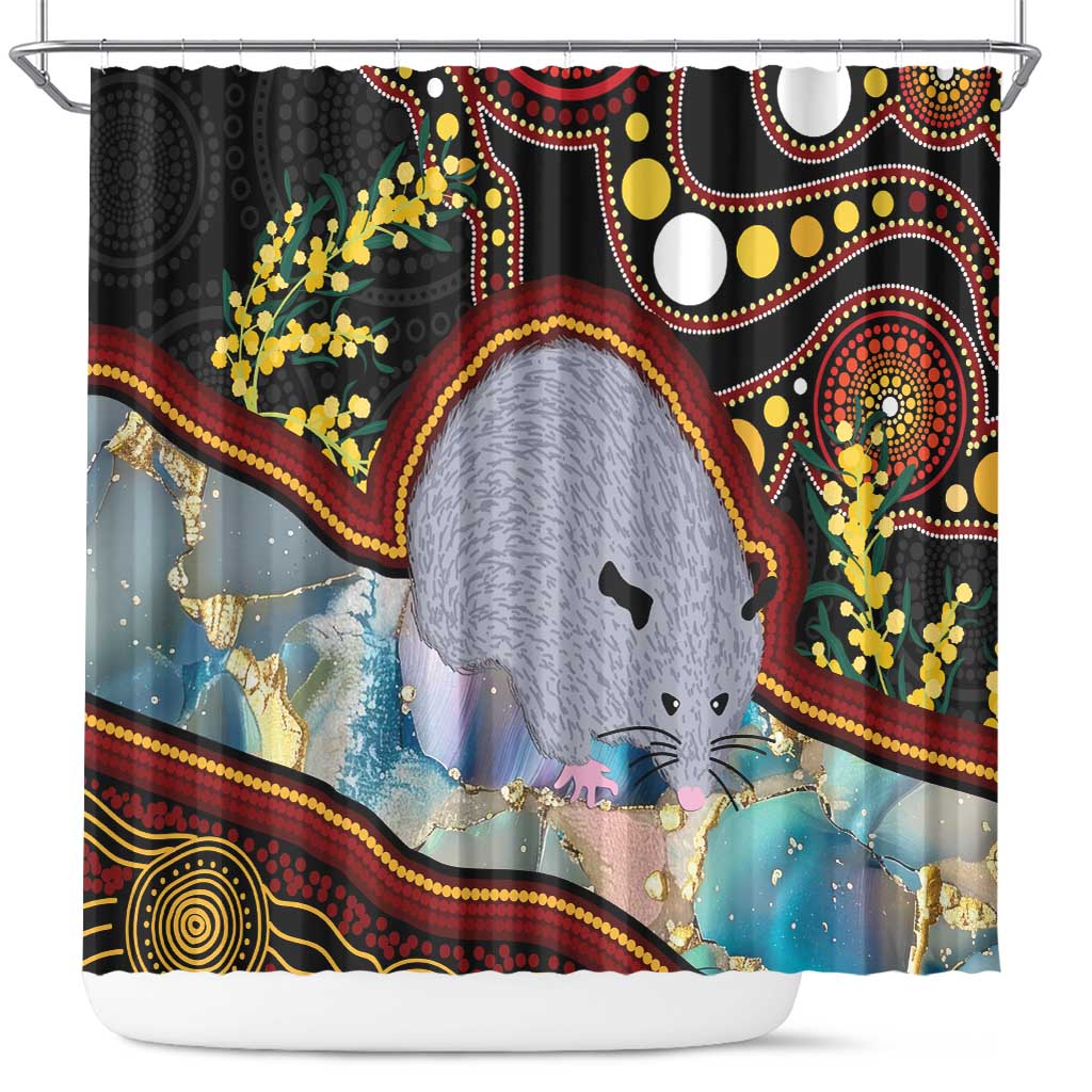 Australia Possum Shower Curtain Aboriginal Art Mix Aussie Opal