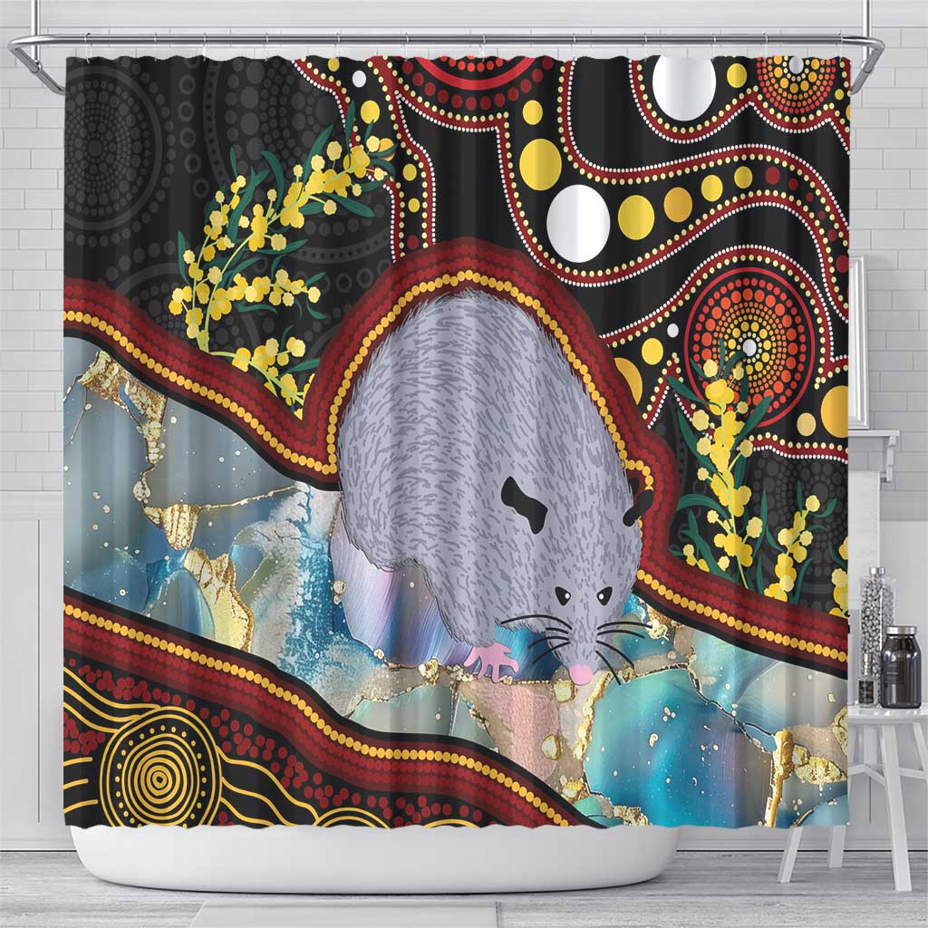 Australia Possum Shower Curtain Aboriginal Art Mix Aussie Opal