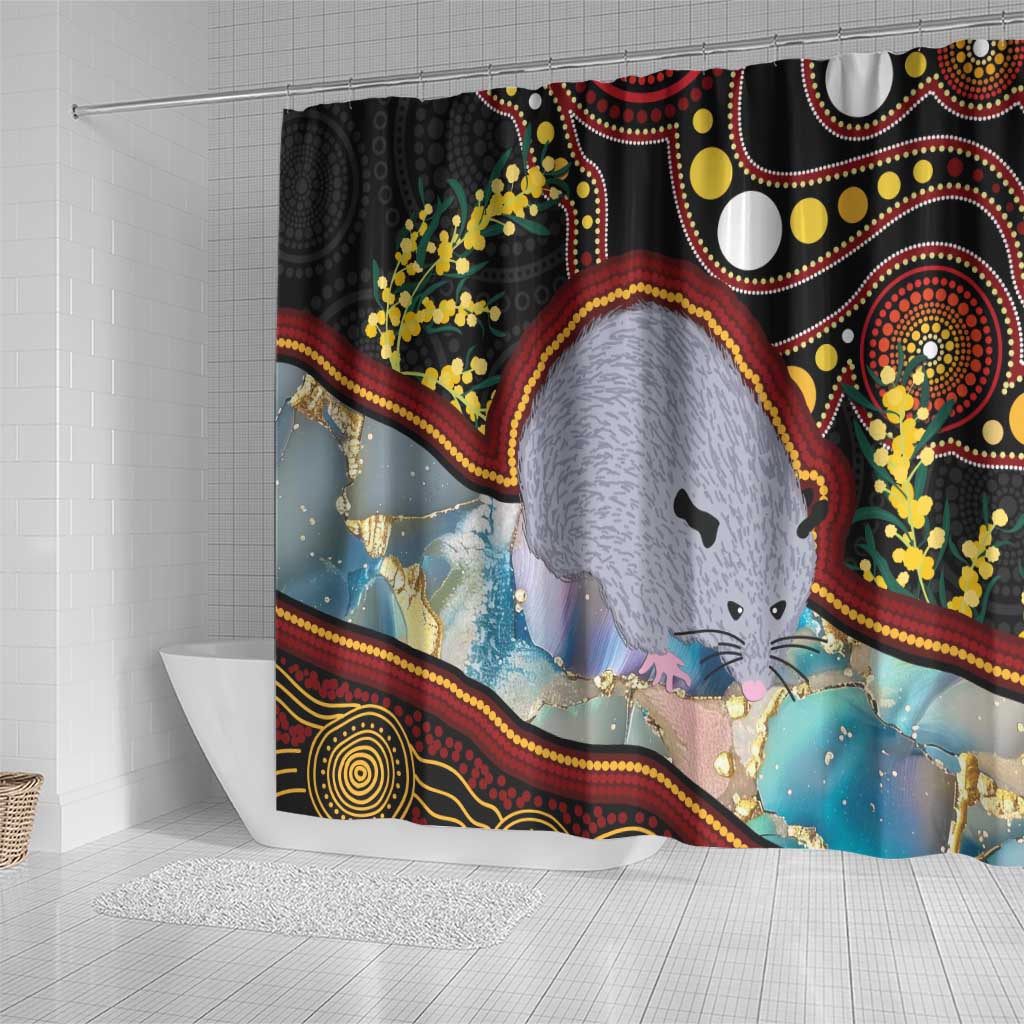 Australia Possum Shower Curtain Aboriginal Art Mix Aussie Opal