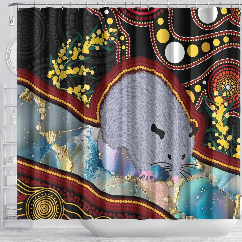 Australia Possum Shower Curtain Aboriginal Art Mix Aussie Opal