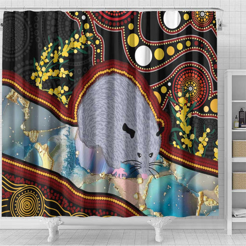 Australia Possum Shower Curtain Aboriginal Art Mix Aussie Opal