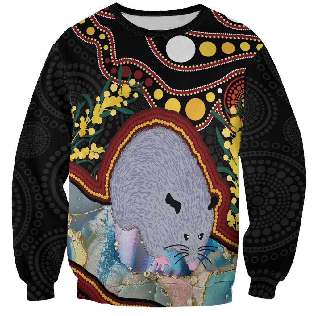 Australia Possum Sweatshirt Aboriginal Art Mix Aussie Opal