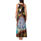 Australia Possum Tank Maxi Dress Aboriginal Art Mix Aussie Opal