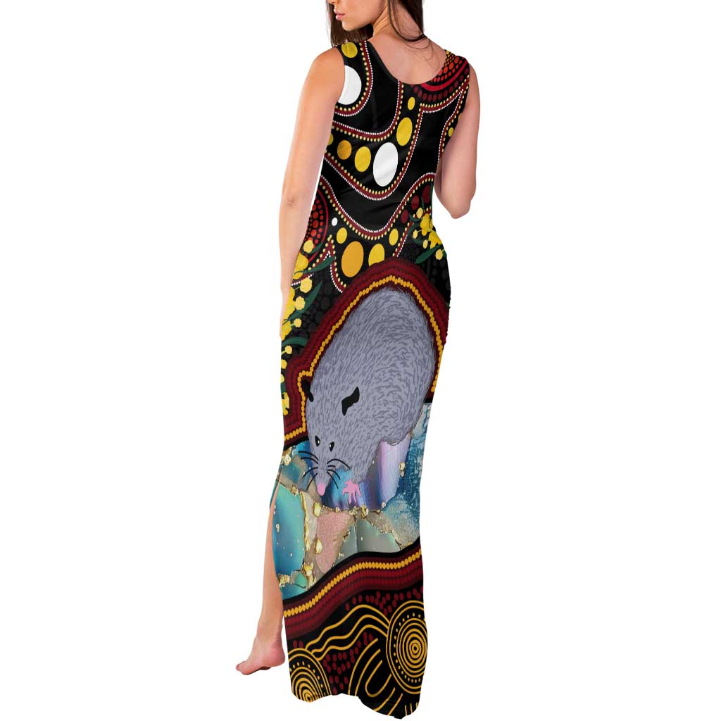 Australia Possum Tank Maxi Dress Aboriginal Art Mix Aussie Opal