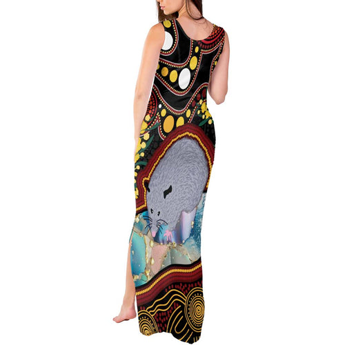 Australia Possum Tank Maxi Dress Aboriginal Art Mix Aussie Opal