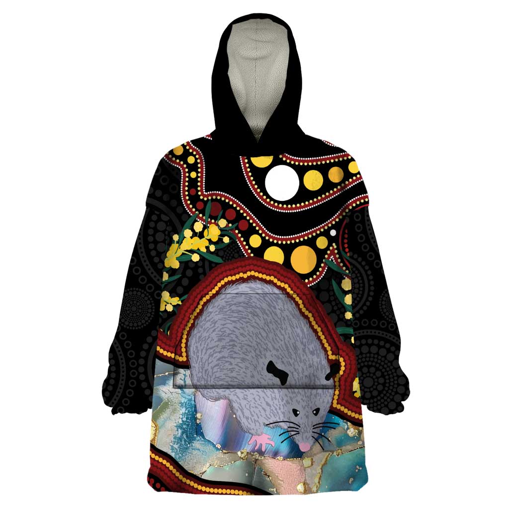 Australia Possum Wearable Blanket Hoodie Aboriginal Art Mix Aussie Opal