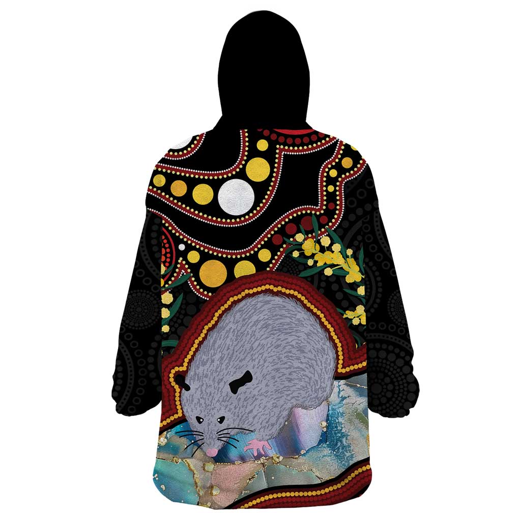 Australia Possum Wearable Blanket Hoodie Aboriginal Art Mix Aussie Opal