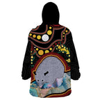 Australia Possum Wearable Blanket Hoodie Aboriginal Art Mix Aussie Opal