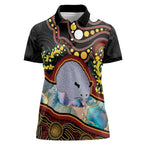 Australia Possum Women Polo Shirt Aboriginal Art Mix Aussie Opal
