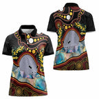 Australia Possum Women Polo Shirt Aboriginal Art Mix Aussie Opal