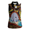 Australia Possum Women Sleeveless Polo Shirt Aboriginal Art Mix Aussie Opal
