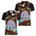 Australia Possum Women V-Neck T-Shirt Aboriginal Art Mix Aussie Opal