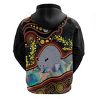 Australia Possum Zip Hoodie Aboriginal Art Mix Aussie Opal
