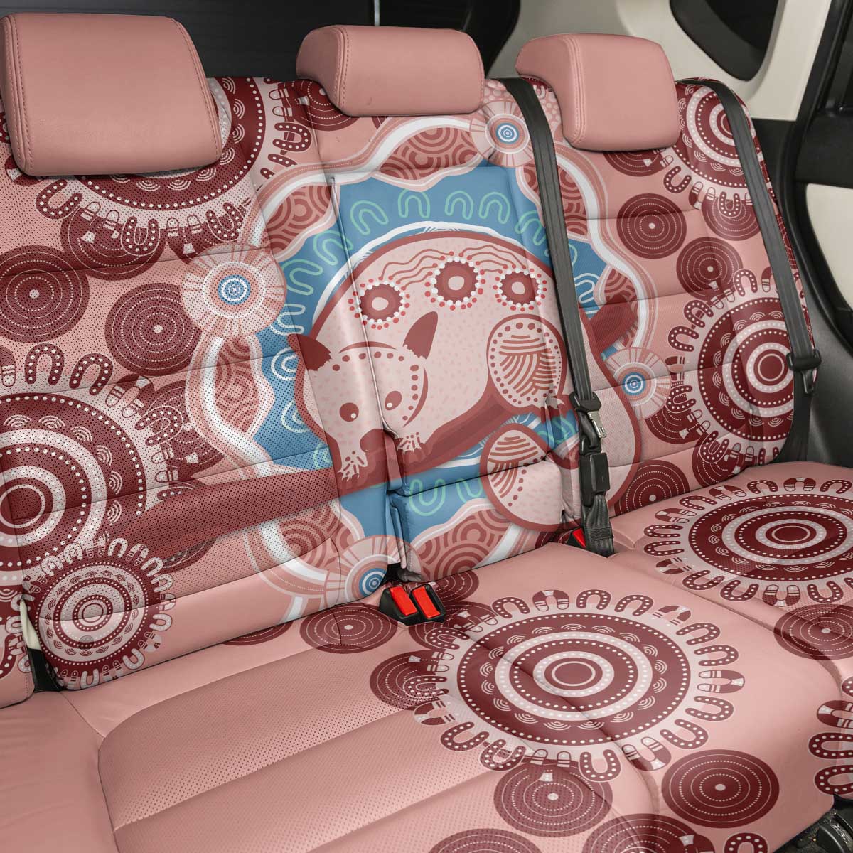 Blush Pink Australia Possum Back Car Seat Cover Indigenous Art