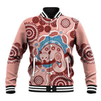 Blush Pink Australia Possum Baseball Jacket Indigenous Art