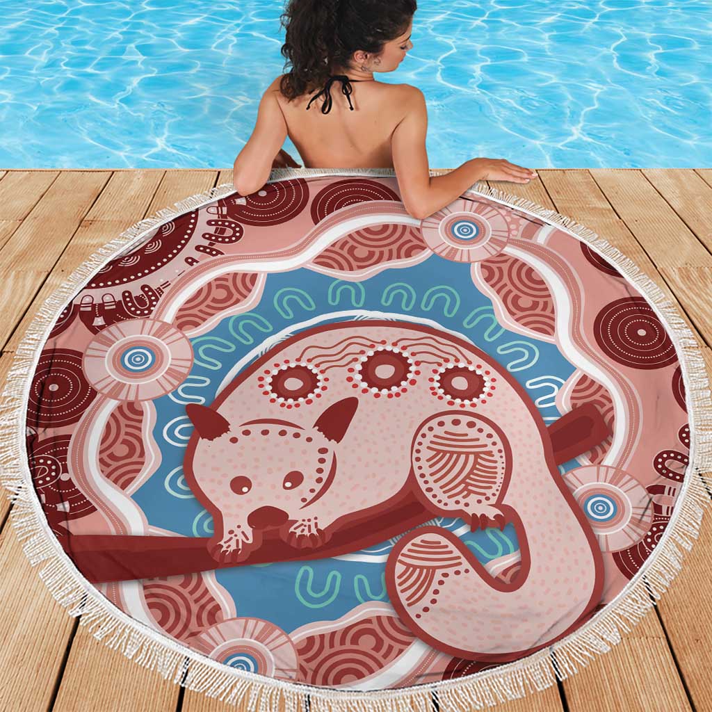 Blush Pink Australia Possum Beach Blanket Indigenous Art