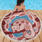 Blush Pink Australia Possum Beach Blanket Indigenous Art