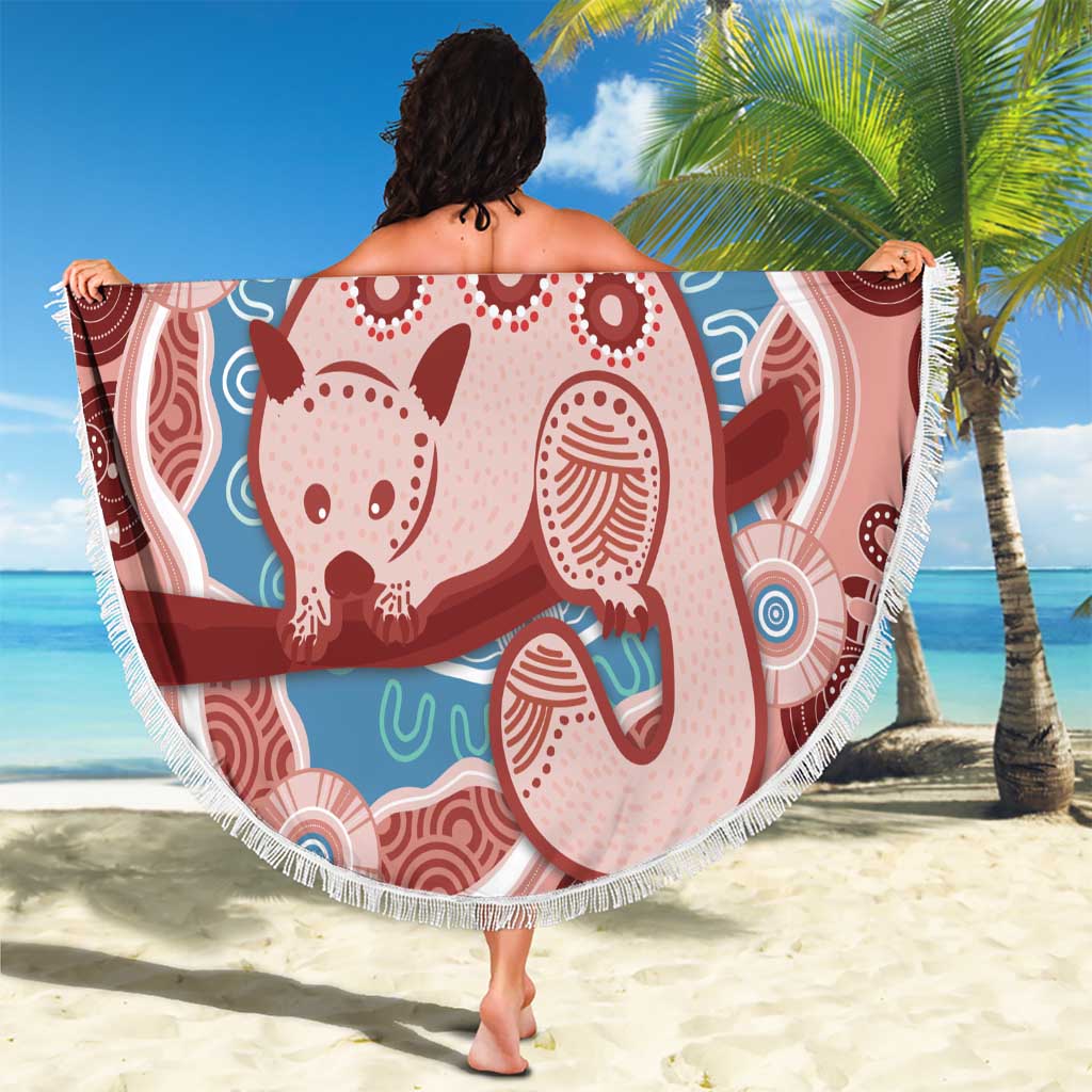 Blush Pink Australia Possum Beach Blanket Indigenous Art