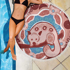 Blush Pink Australia Possum Beach Blanket Indigenous Art