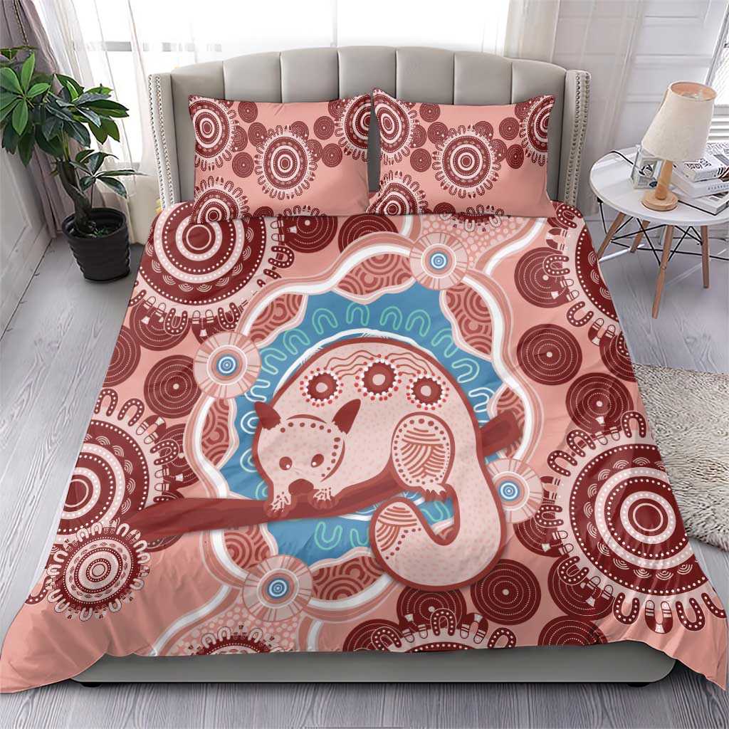 Blush Pink Australia Possum Bedding Set Indigenous Art