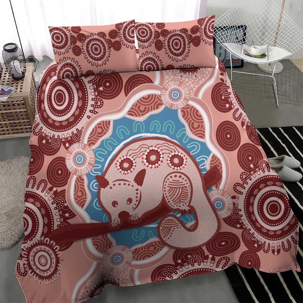 Blush Pink Australia Possum Bedding Set Indigenous Art