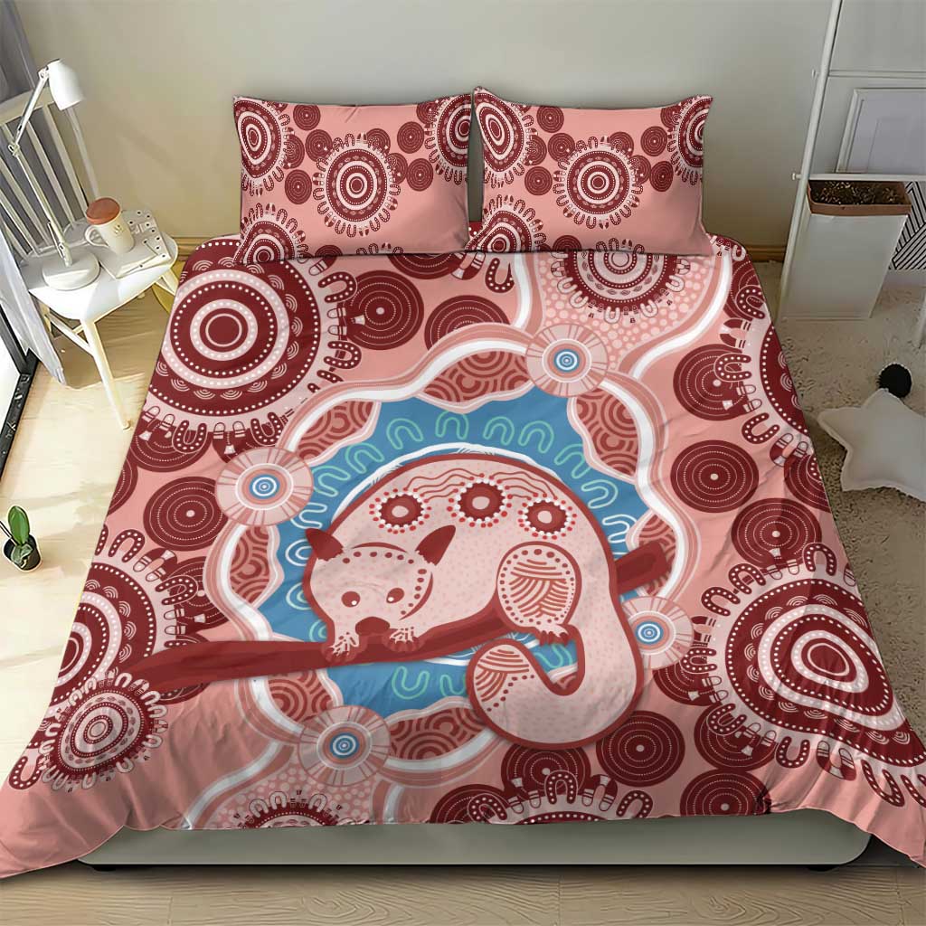Blush Pink Australia Possum Bedding Set Indigenous Art