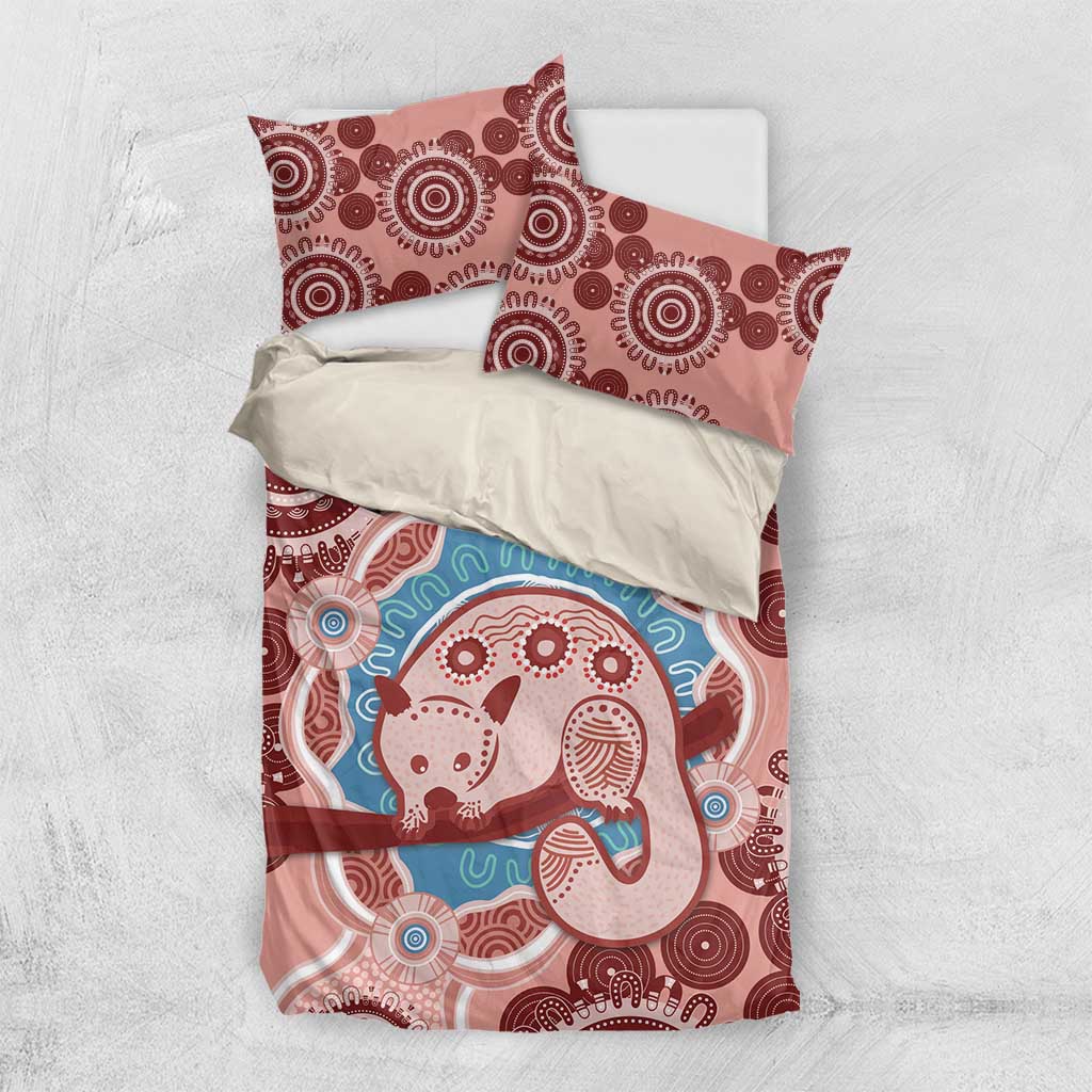 Blush Pink Australia Possum Bedding Set Indigenous Art