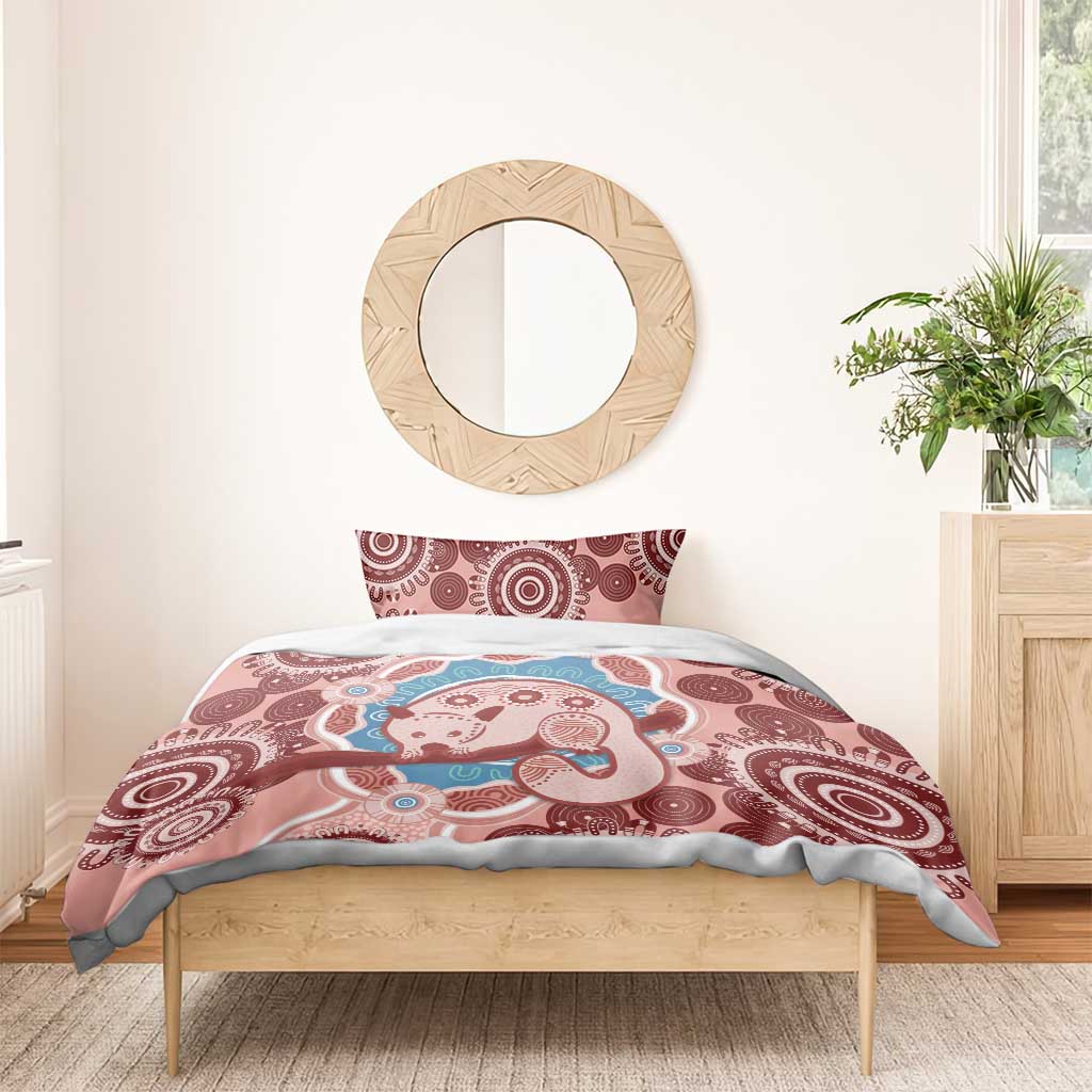 Blush Pink Australia Possum Bedding Set Indigenous Art
