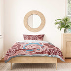 Blush Pink Australia Possum Bedding Set Indigenous Art