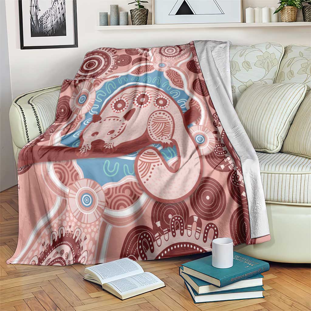 Blush Pink Australia Possum Blanket Indigenous Art