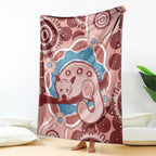 Blush Pink Australia Possum Blanket Indigenous Art
