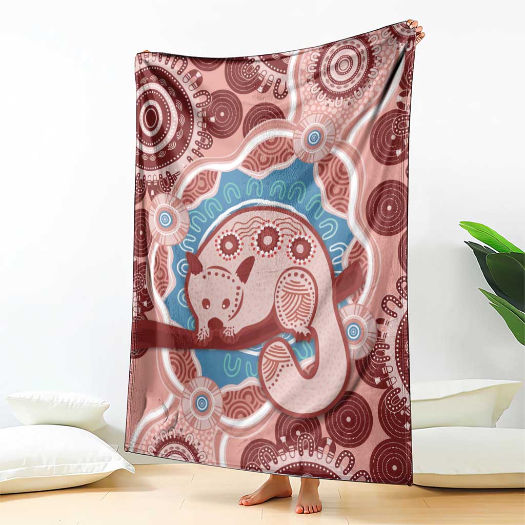 Blush Pink Australia Possum Blanket Indigenous Art
