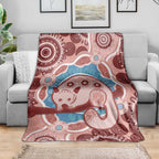 Blush Pink Australia Possum Blanket Indigenous Art