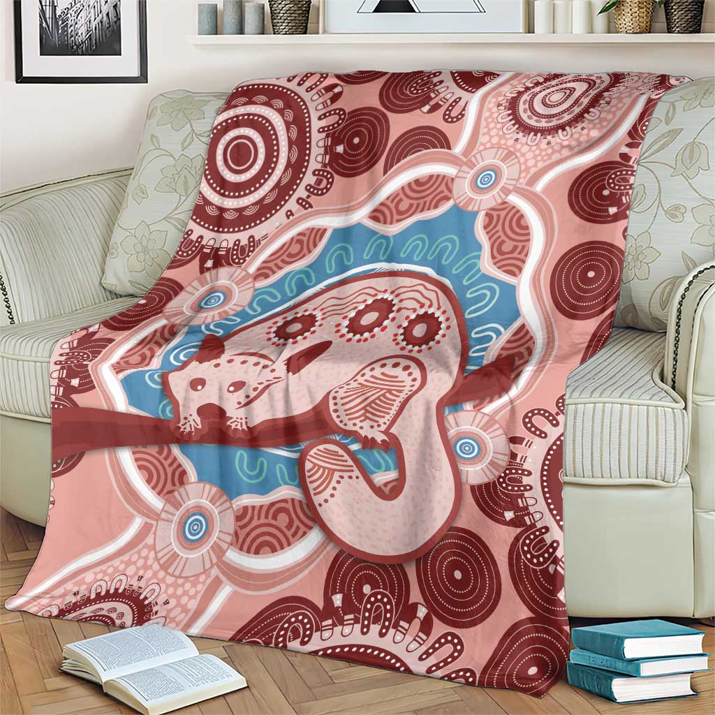 Blush Pink Australia Possum Blanket Indigenous Art