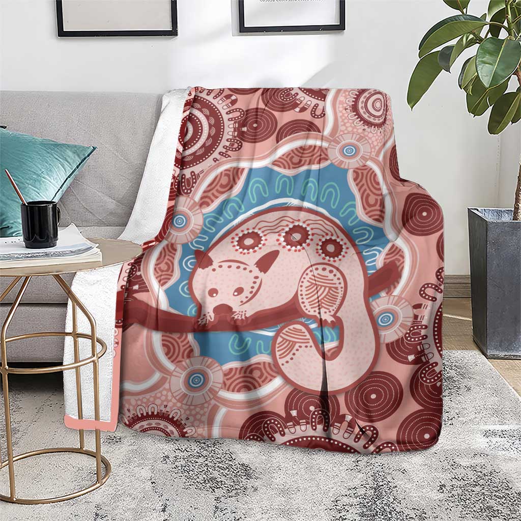 Blush Pink Australia Possum Blanket Indigenous Art