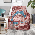 Blush Pink Australia Possum Blanket Indigenous Art