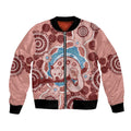 Blush Pink Australia Possum Bomber Jacket Indigenous Art