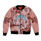 Blush Pink Australia Possum Bomber Jacket Indigenous Art