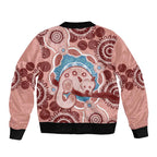 Blush Pink Australia Possum Bomber Jacket Indigenous Art