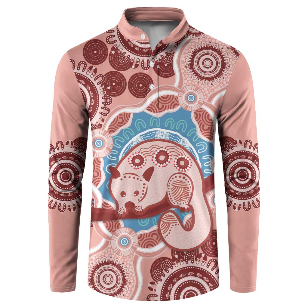 Blush Pink Australia Possum Button Sweatshirt Indigenous Art