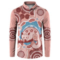 Blush Pink Australia Possum Button Sweatshirt Indigenous Art