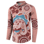 Blush Pink Australia Possum Button Sweatshirt Indigenous Art