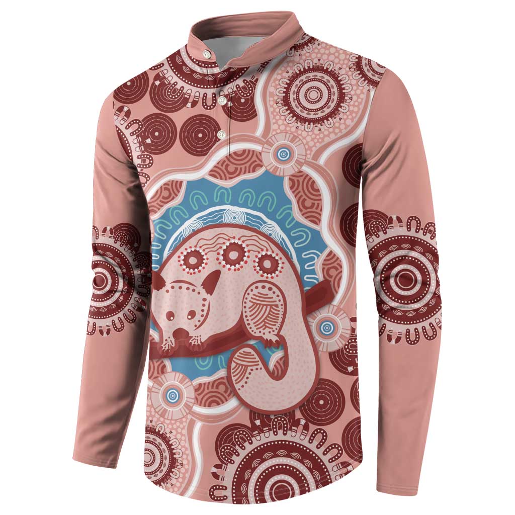 Blush Pink Australia Possum Button Sweatshirt Indigenous Art