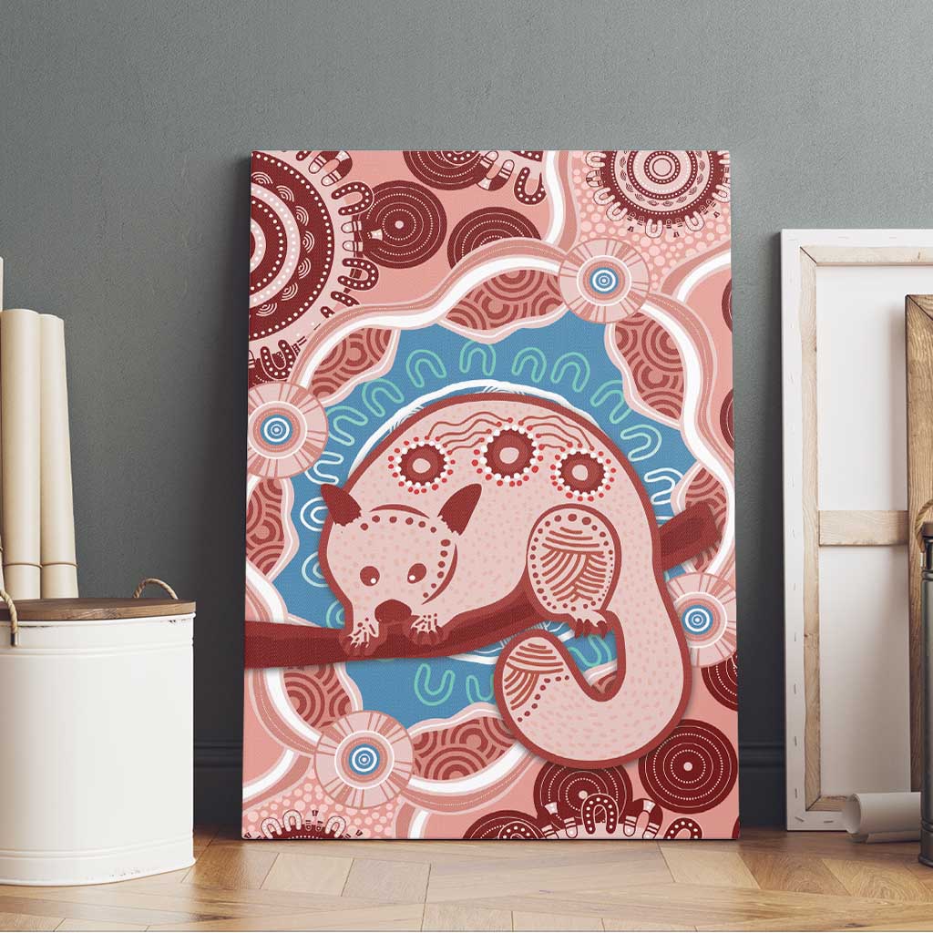 Blush Pink Australia Possum Canvas Wall Art Indigenous Art