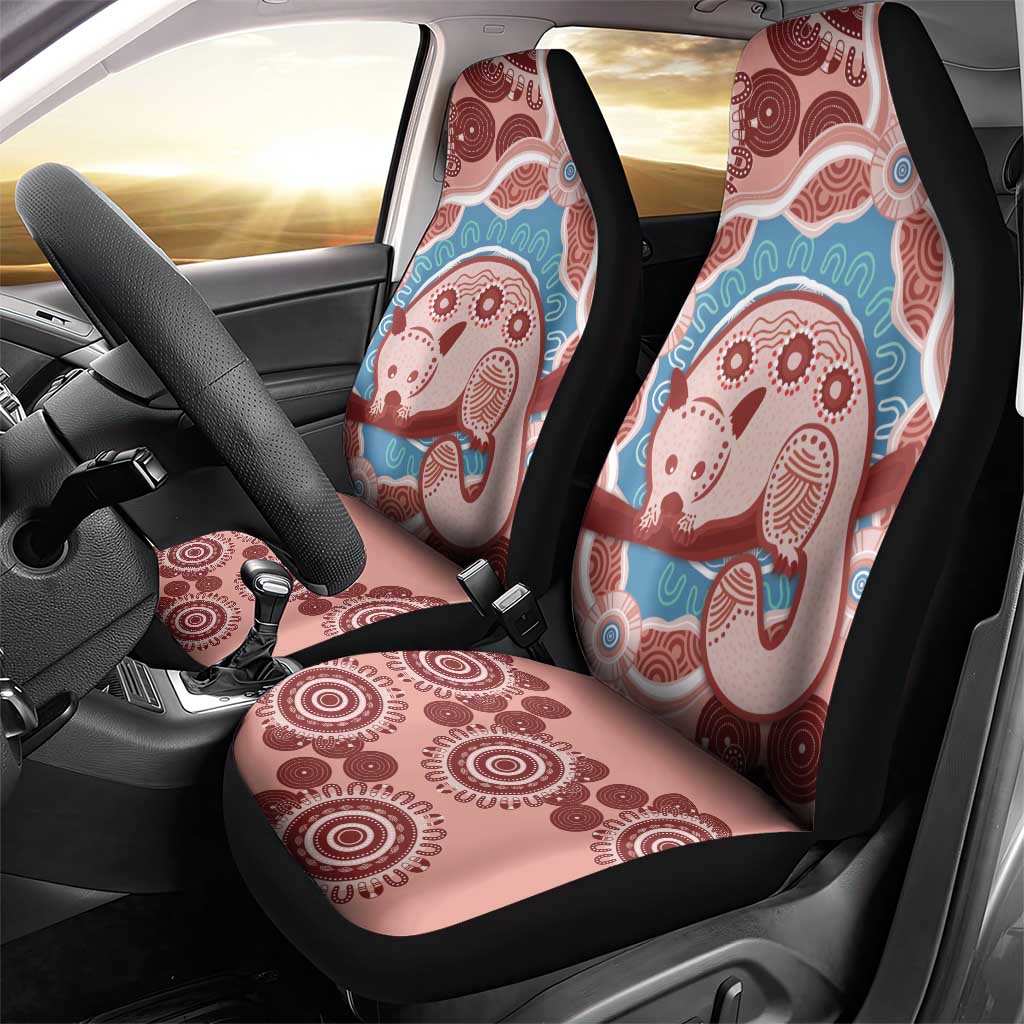 Blush Pink Australia Possum Car Seat Cover Indigenous Art